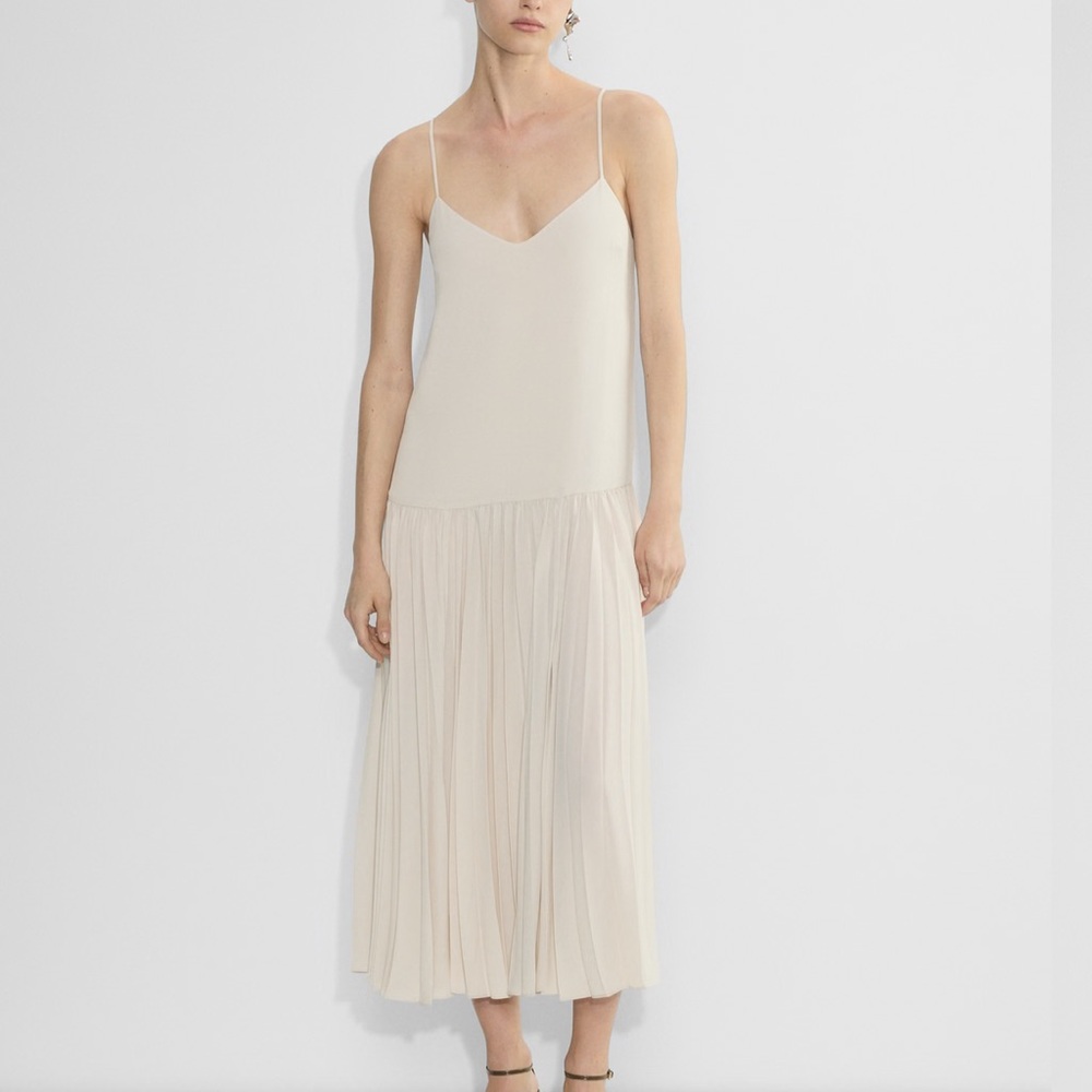 Babaton Cream Dress with Spaghetti Straps